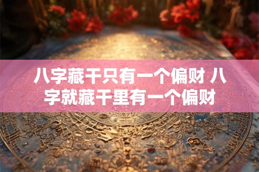 八字藏干只有一个偏财 八字就藏干里有一个偏财
