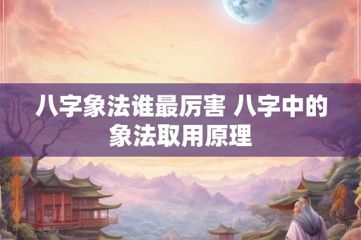 八字象法谁最厉害 八字中的象法取用原理 八字象法谁最厉害 八字中的象法取用原理