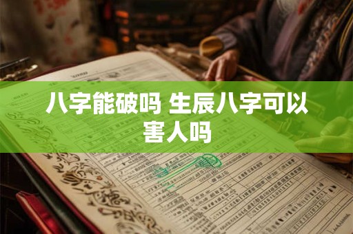 八字能破吗 生辰八字可以害人吗
