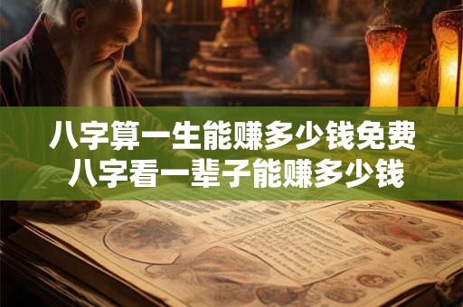 八字算一生能赚多少钱免费 八字看一辈子能赚多少钱