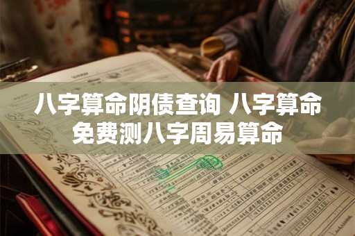 八字算命阴债查询 八字算命免费测八字周易算命