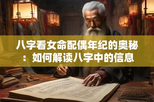 八字看女命配偶年纪的奥秘：如何解读八字中的信息