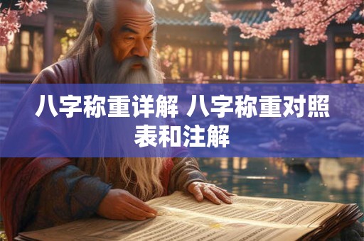 八字称重详解 八字称重对照表和注解 八字称重详解 八字称重对照表和注解