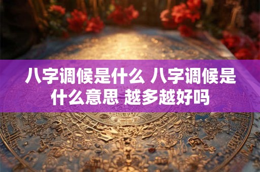 八字调候是什么 八字调候是什么意思 越多越好吗