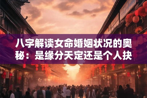 八字解读女命婚姻状况的奥秘：是缘分天定还是个人抉择