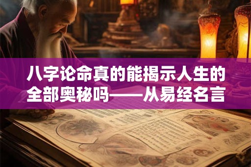 八字论命真的能揭示人生的全部奥秘吗——从易经名言看八字论命的局限性