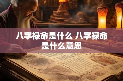 八字禄命是什么 八字禄命是什么意思
