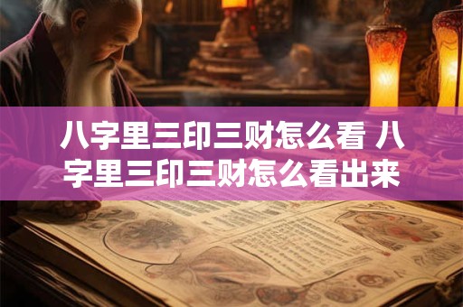 八字里三印三财怎么看 八字里三印三财怎么看出来