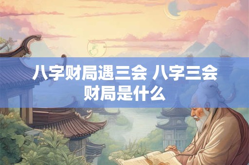 八字财局遇三会 八字三会财局是什么