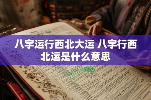 八字运行西北大运 八字行西北运是什么意思