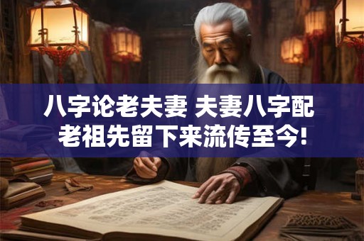 八字论老夫妻 夫妻八字配 老祖先留下来流传至今!