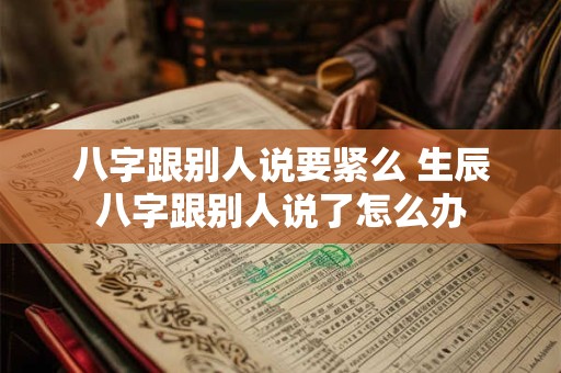 八字跟别人说要紧么 生辰八字跟别人说了怎么办