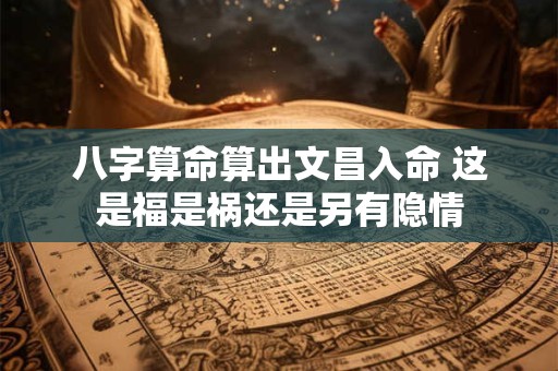 八字算命算出文昌入命 这是福是祸还是另有隐情 八字算命算出文昌入命 这是福是祸还是另有隐情
