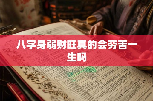 八字身弱财旺真的会穷苦一生吗