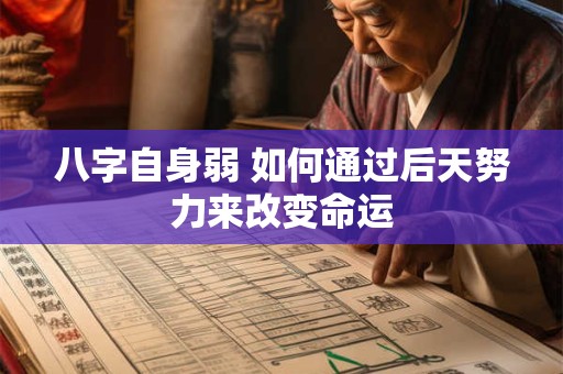八字自身弱 如何通过后天努力来改变命运