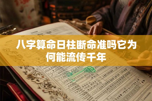 八字算命日柱断命准吗它为何能流传千年