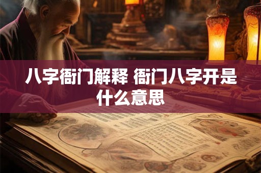 八字衙门解释 衙门八字开是什么意思