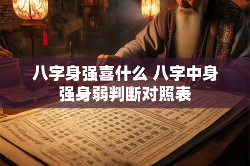 八字身强喜什么 八字中身强身弱判断对照表
