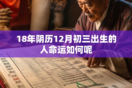 18年阴历12月初三出生的人命运如何呢