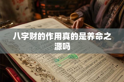 八字财的作用真的是养命之源吗