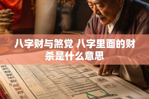 八字财与煞党 八字里面的财杀是什么意思