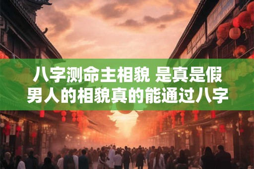 八字测命主相貌 是真是假男人的相貌真的能通过八字预测吗