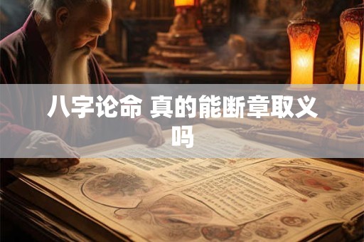 八字论命 真的能断章取义吗