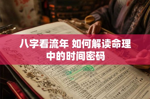 详细阅读:八字看流年 如何解读命理中的时间密码 八字看流年 如何解读命理中的时间密码