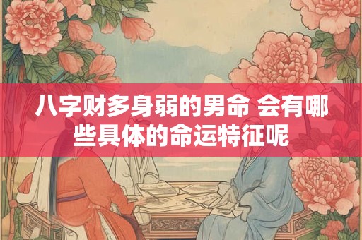 八字财多身弱的男命 会有哪些具体的命运特征呢
