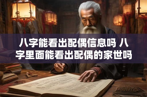 八字能看出配偶信息吗 八字里面能看出配偶的家世吗 八字能看出配偶信息吗 八字里面能看出配偶的家世吗