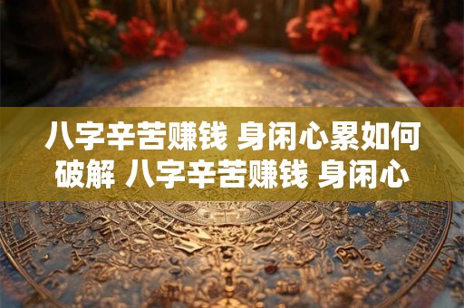 八字辛苦赚钱 身闲心累如何破解 八字辛苦赚钱 身闲心累如何破解财运