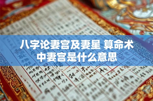 八字论妻宫及妻星 算命术中妻宫是什么意思