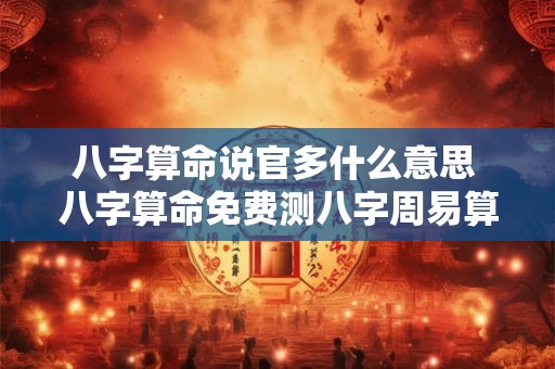 八字算命说官多什么意思 八字算命免费测八字周易算命