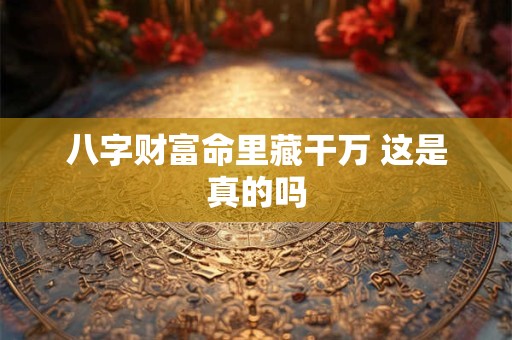 八字财富命里藏干万 这是真的吗