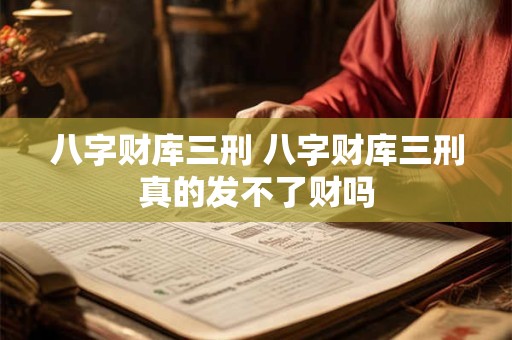 八字财库三刑 八字财库三刑真的发不了财吗