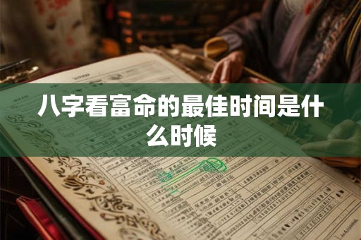 八字看富命的最佳时间是什么时候