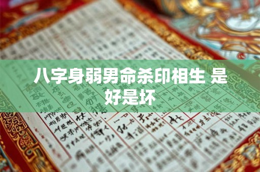 八字身弱男命杀印相生 是好是坏