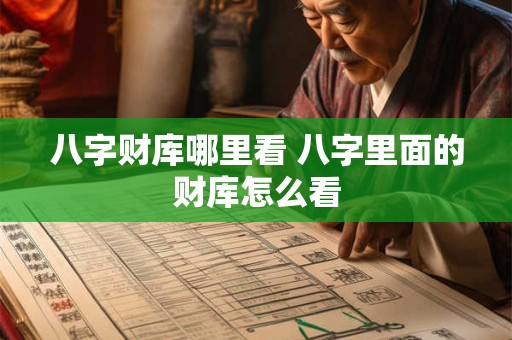八字财库哪里看 八字里面的财库怎么看