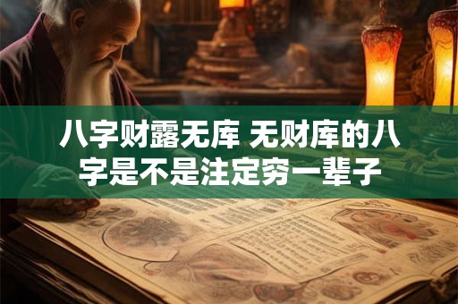 八字财露无库 无财库的八字是不是注定穷一辈子