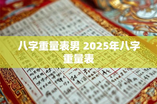 八字重量表男 2025年八字重量表