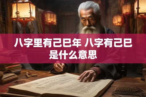 八字里有己巳年 八字有己巳是什么意思