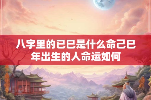 八字里的已巳是什么命己巳年出生的人命运如何 八字里的已巳是什么命己巳年出生的人命运如何
