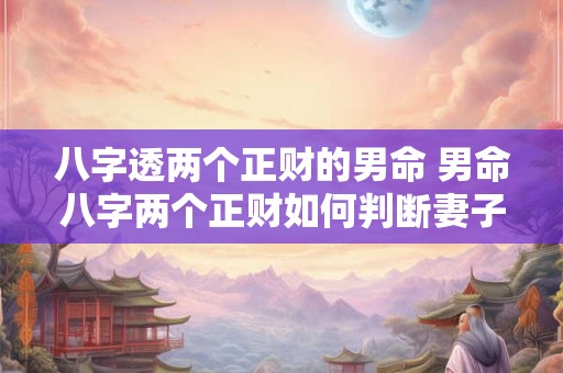 八字透两个正财的男命 男命八字两个正财如何判断妻子