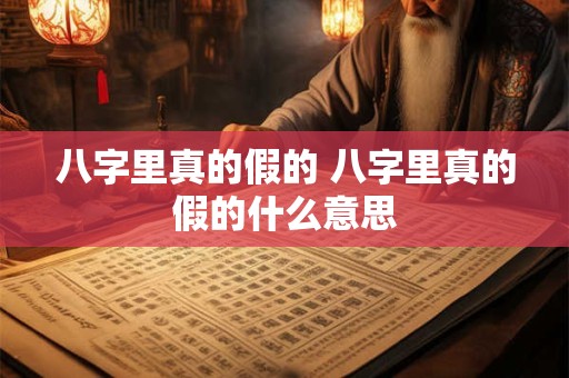 八字里真的假的 八字里真的假的什么意思