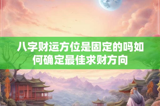 八字财运方位是固定的吗如何确定最佳求财方向