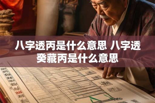 八字透丙是什么意思 八字透癸藏丙是什么意思