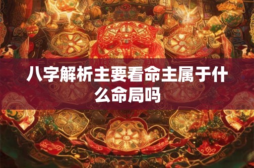 八字解析主要看命主属于什么命局吗