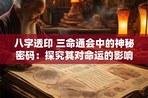 八字透印 三命通会中的神秘密码：探究其对命运的影响