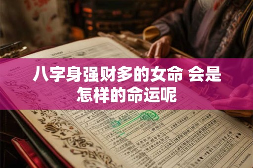 八字身强财多的女命 会是怎样的命运呢