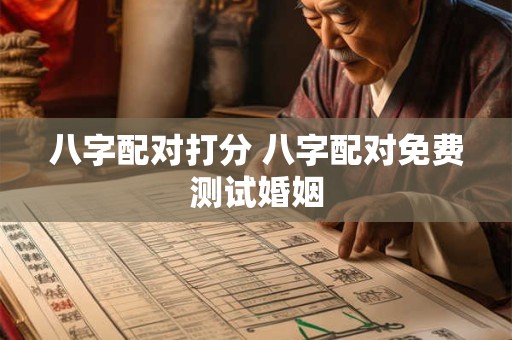 八字配对打分 八字配对免费测试婚姻